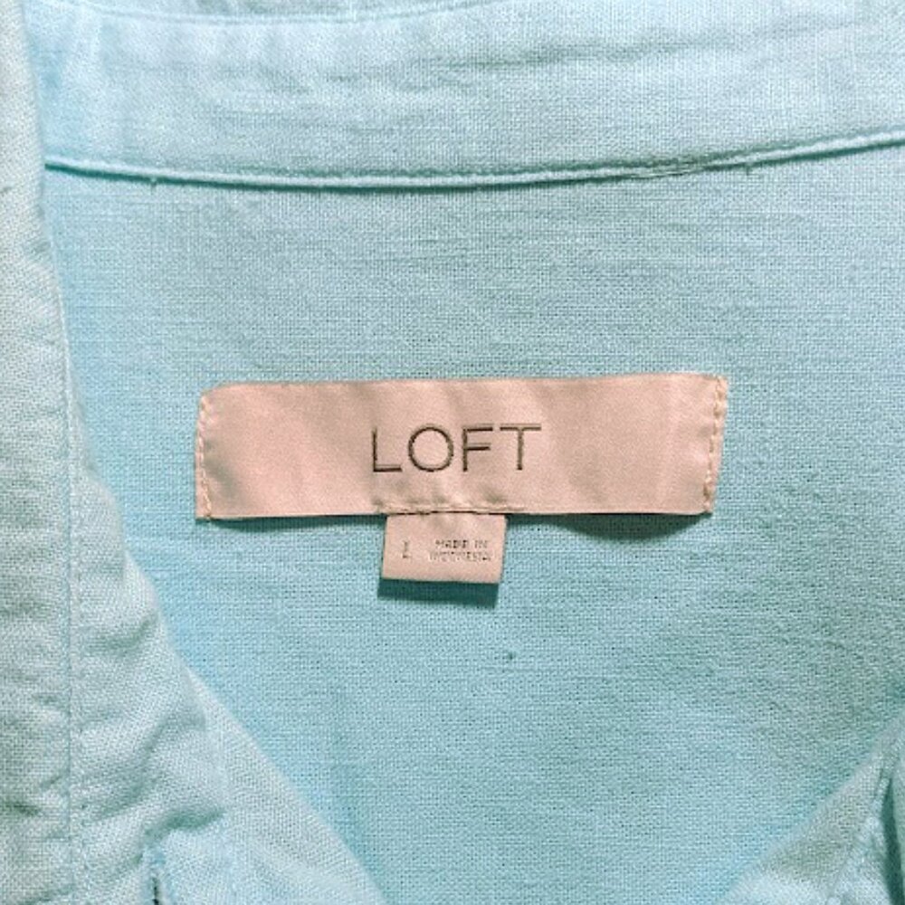 LOFT | Linen Blend Tie Front Shirt - Picture 8 of 10
